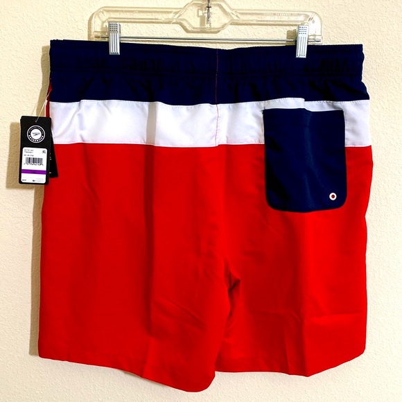 SPEEDO Men's Navy White Red Swim Trunks w UFP50+ Sun Protection Size XXL - Picture 2 of 10